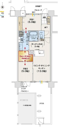 アルファステイツ新居浜星越 間取り F1 type