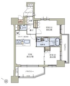 ワコーレ北野坂リアンツィオ 間取り B2 type