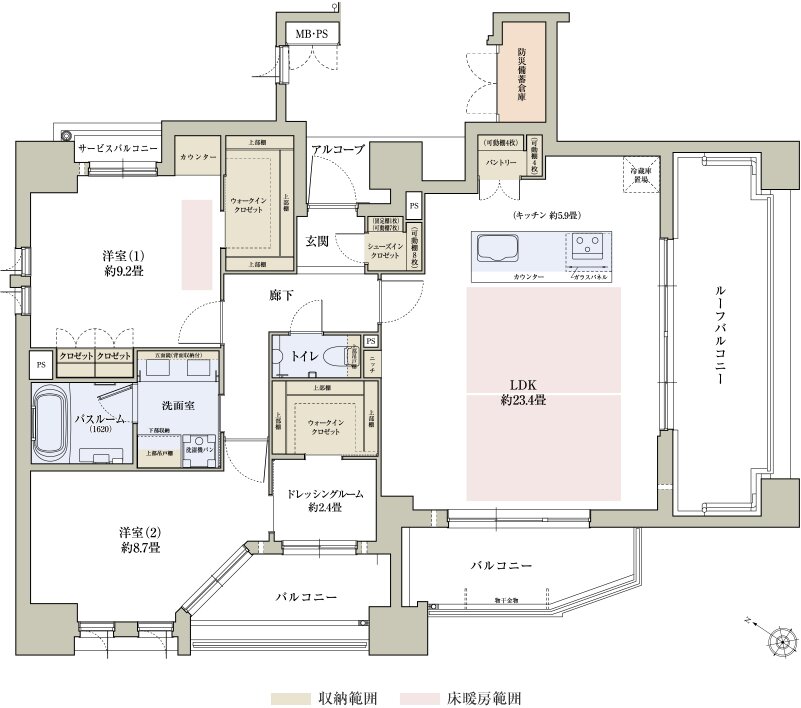 ワコーレ北野坂リアンツィオ 間取り C type