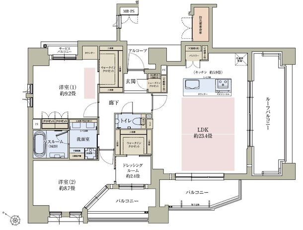 ワコーレ北野坂リアンツィオ 間取り C type