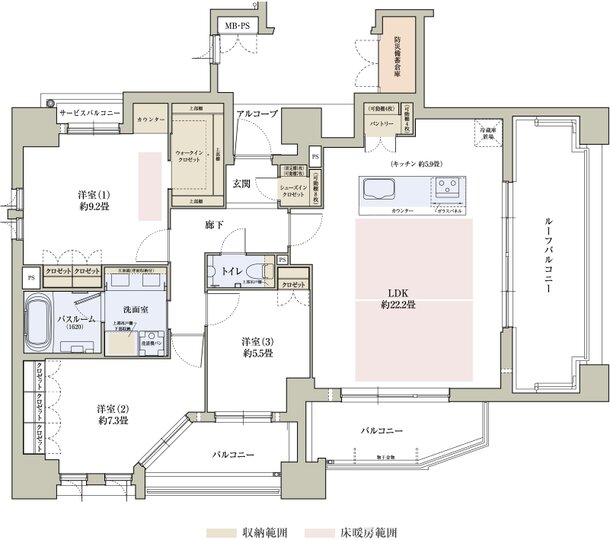 ワコーレ北野坂リアンツィオ 間取り C type（メニュープラン）