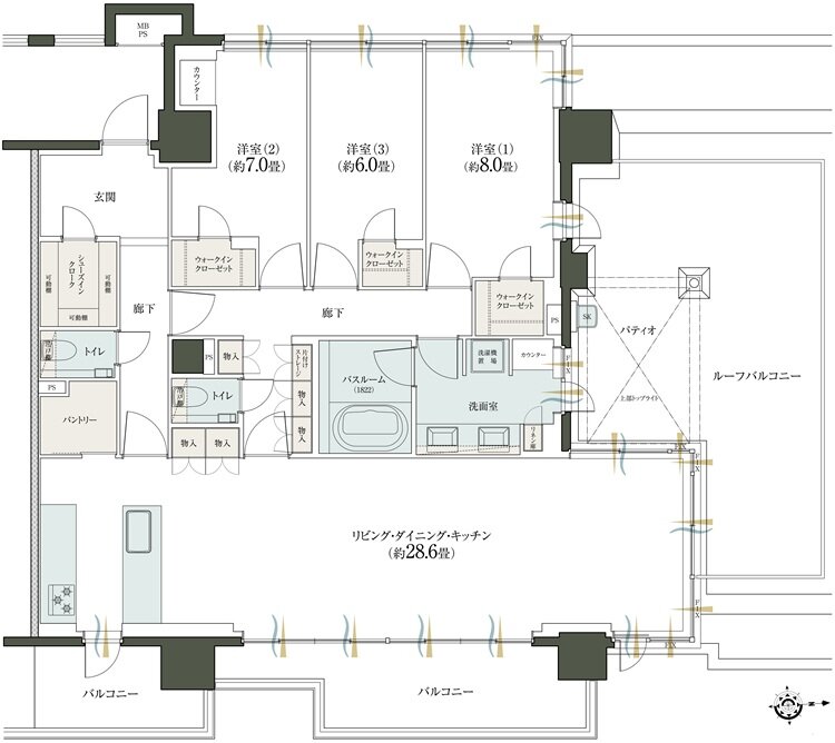 （仮称）クリオ立川プロジェクト 間取り E-Yタイプ