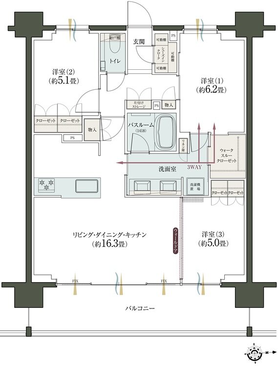 （仮称）クリオ立川プロジェクト 間取り E-Gタイプ
