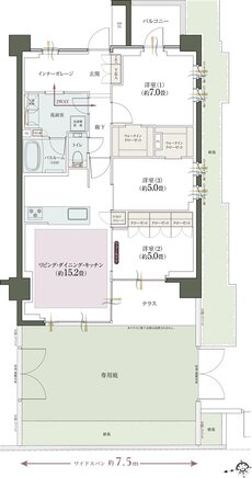 クリオ レジダンス立川パークサイド 間取り W-Dプラン