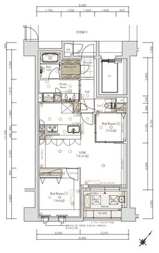 クラブスタイル大橋レーヴ 間取り Bタイプ