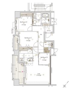 クラブスタイル大橋レーヴ 間取り Eタイプ