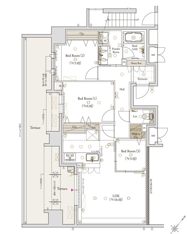 クラブスタイル大橋レーヴ 間取り Etタイプ