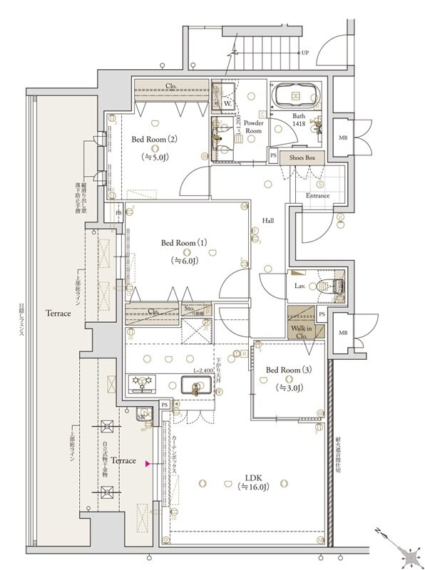 クラブスタイル大橋レーヴ 間取り Etタイプ