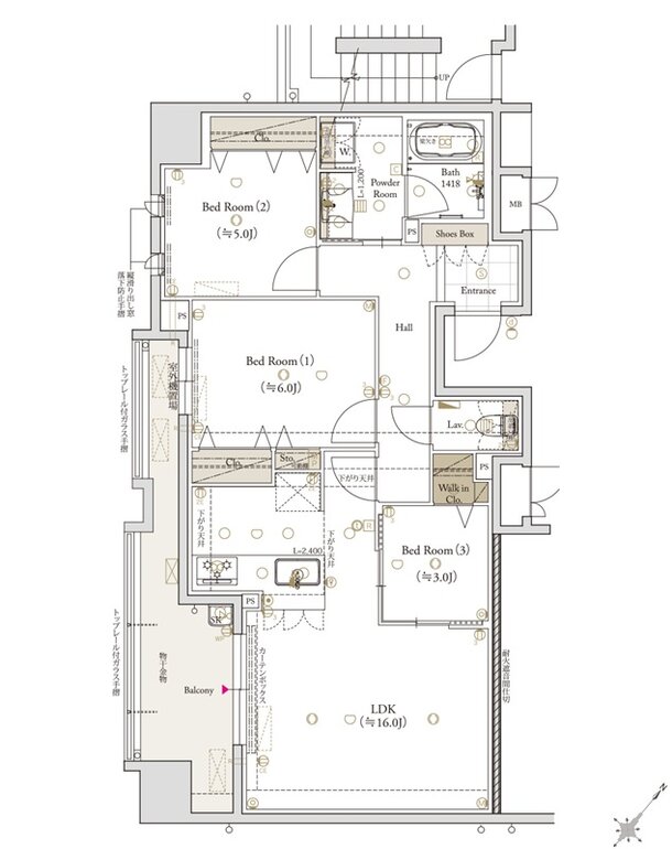 クラブスタイル大橋レーヴ 間取り Ebタイプ