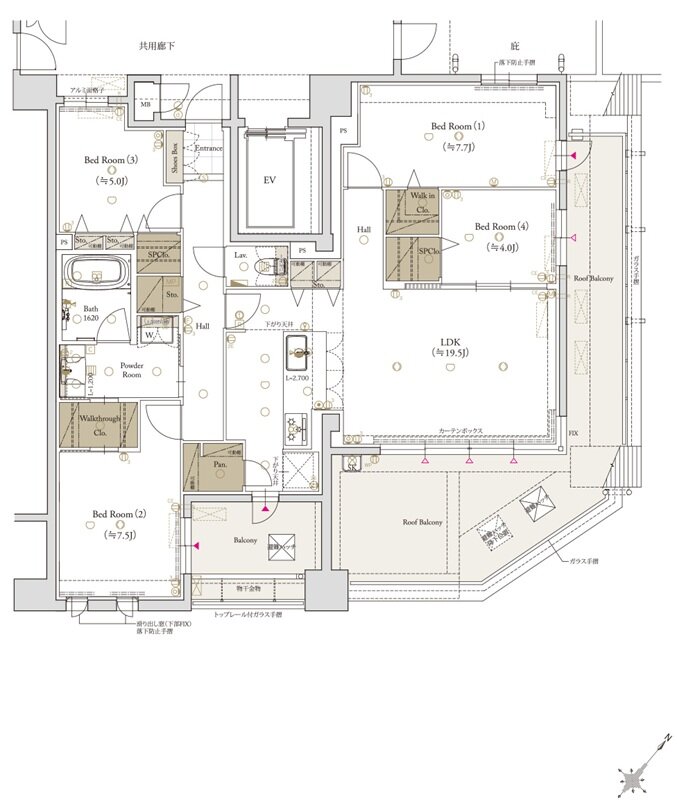 クラブスタイル大橋レーヴ 間取り Gタイプ