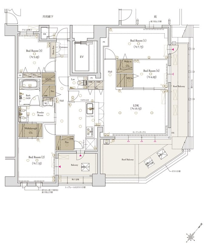 クラブスタイル大橋レーヴ 間取り Gタイプ