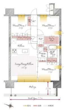 ポレスター大宮ブライト 間取り Bタイプ