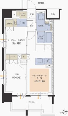 レーベン大阪上本町プレイズ 間取り A type