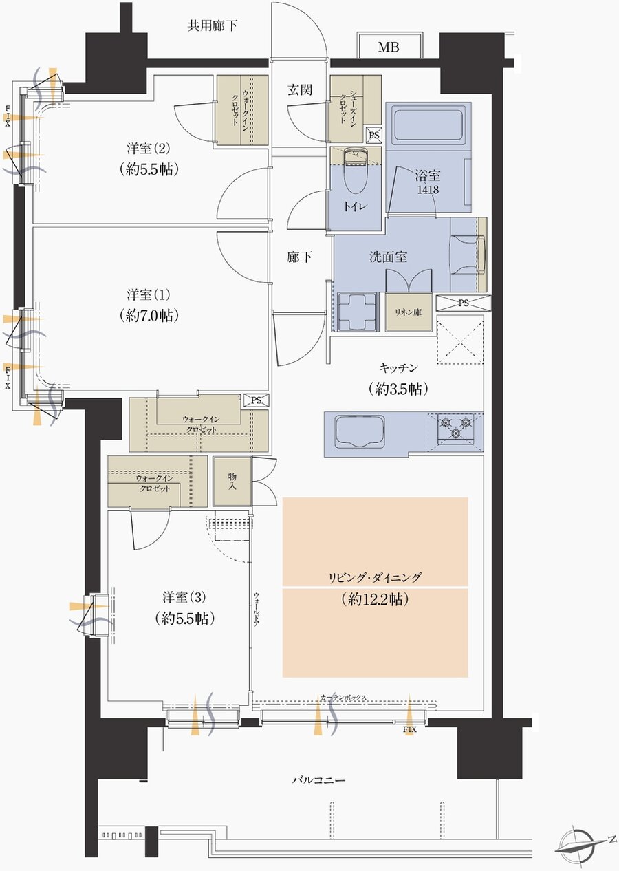 レーベン大阪上本町プレイズ 間取り D type