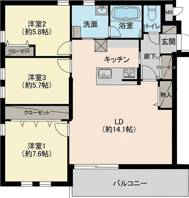 ステータスタウン南盛岡 間取り 403号室