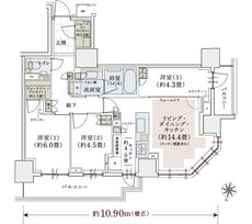 パークホームズ上用賀五丁目 間取り Fタイプ