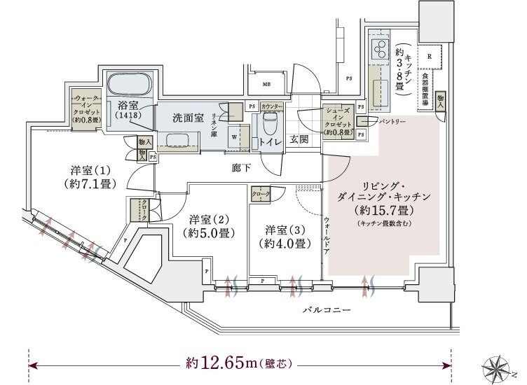 パークホームズ上用賀五丁目 間取り Gタイプ