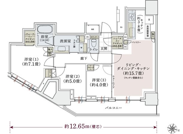 パークホームズ上用賀五丁目 間取り Gタイプ