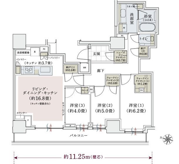 パークホームズ上用賀五丁目 間取り Iタイプ