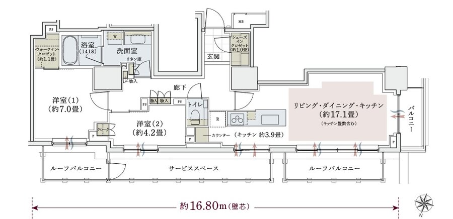 パークホームズ上用賀五丁目 間取り Lタイプ