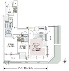 パークホームズ上用賀五丁目 間取り Mtタイプ