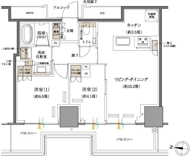 プラウドタワー赤羽 間取り B type