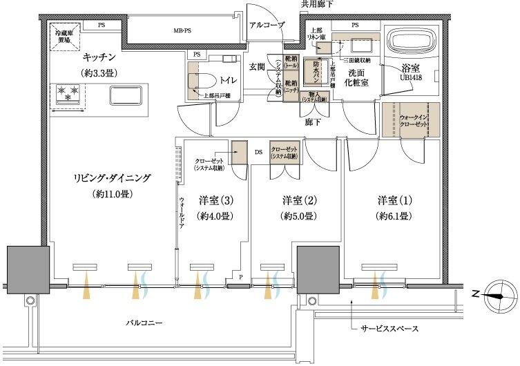 プラウドタワー赤羽 間取り C type