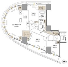 プラウドタワー赤羽 間取り F type