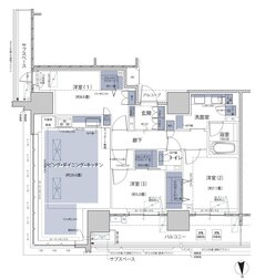 グランドメゾン梅田レジデンスタワー 間取り E-95NE type