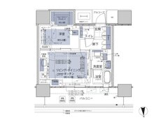 グランドメゾン梅田レジデンスタワー 間取り S-44N type