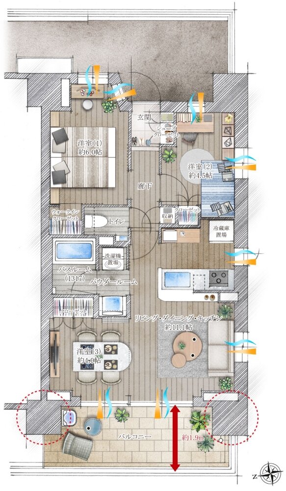 ガーラ・レジデンス相模大塚ステーションマーク 間取り D type