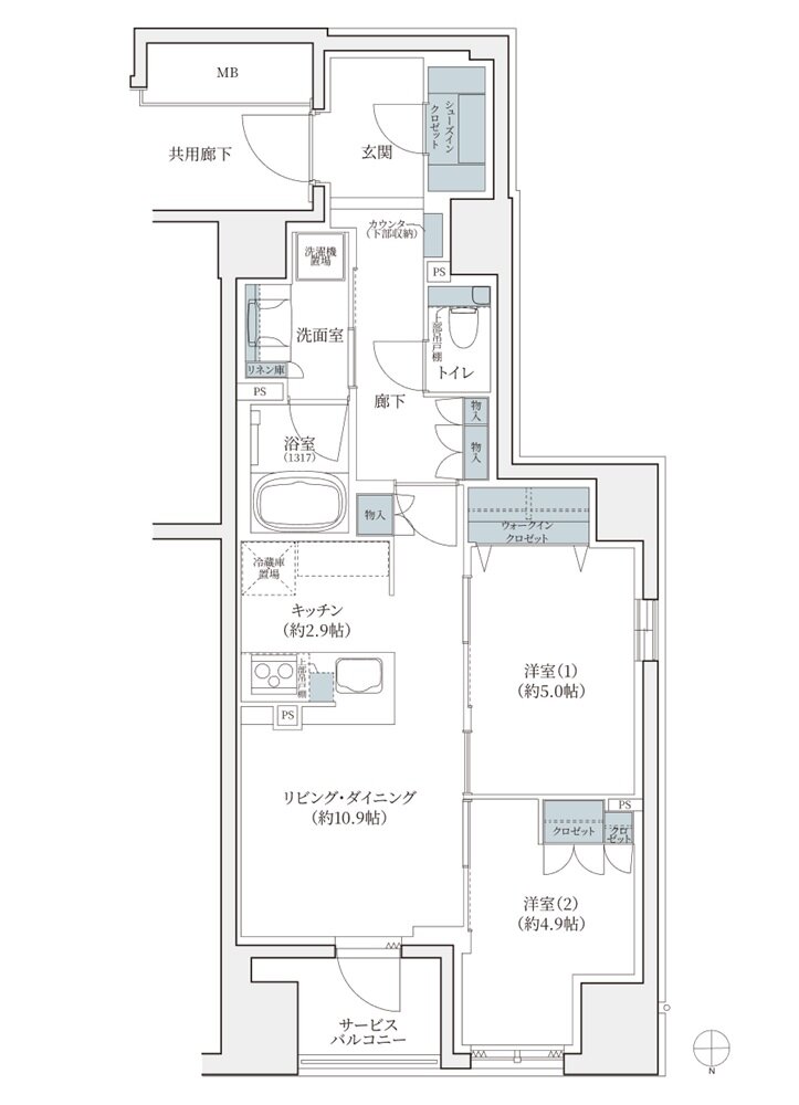シエリア京都烏丸五条 間取り A TYPE