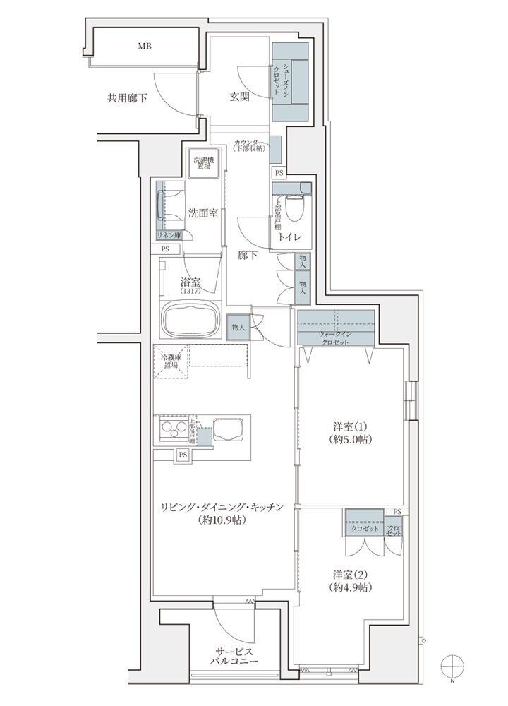 シエリア京都烏丸五条 間取り A TYPE