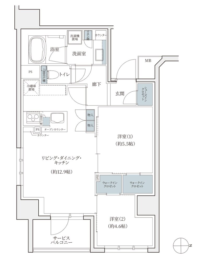 シエリア京都烏丸五条／室町五条 間取り E TYPE【室町五条】