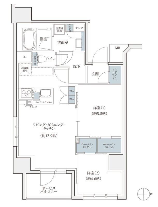 シエリア京都烏丸五条／室町五条 間取り E TYPE【室町五条】