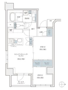 シエリア京都烏丸五条／室町五条 間取り E TYPE【室町五条】