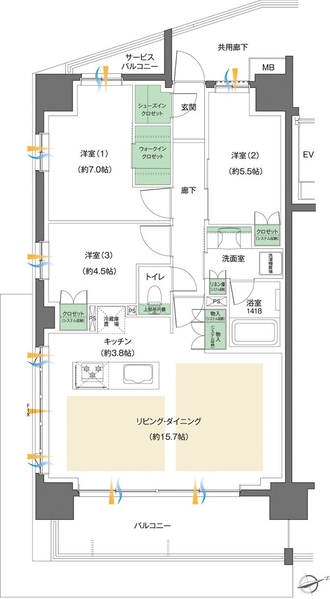 レーベン八乙女中央BLAS 間取り A type