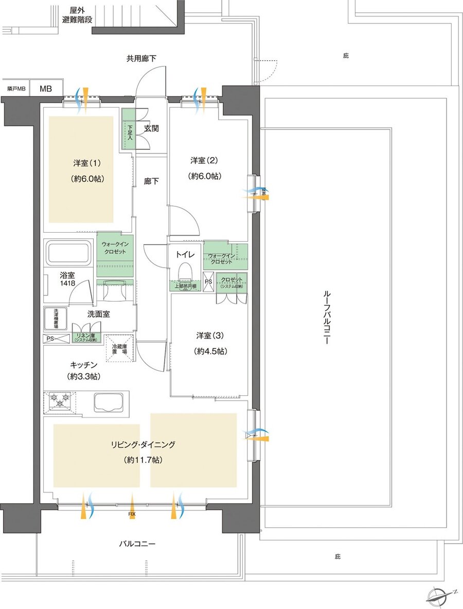 レーベン八乙女中央BLAS 間取り Cr type