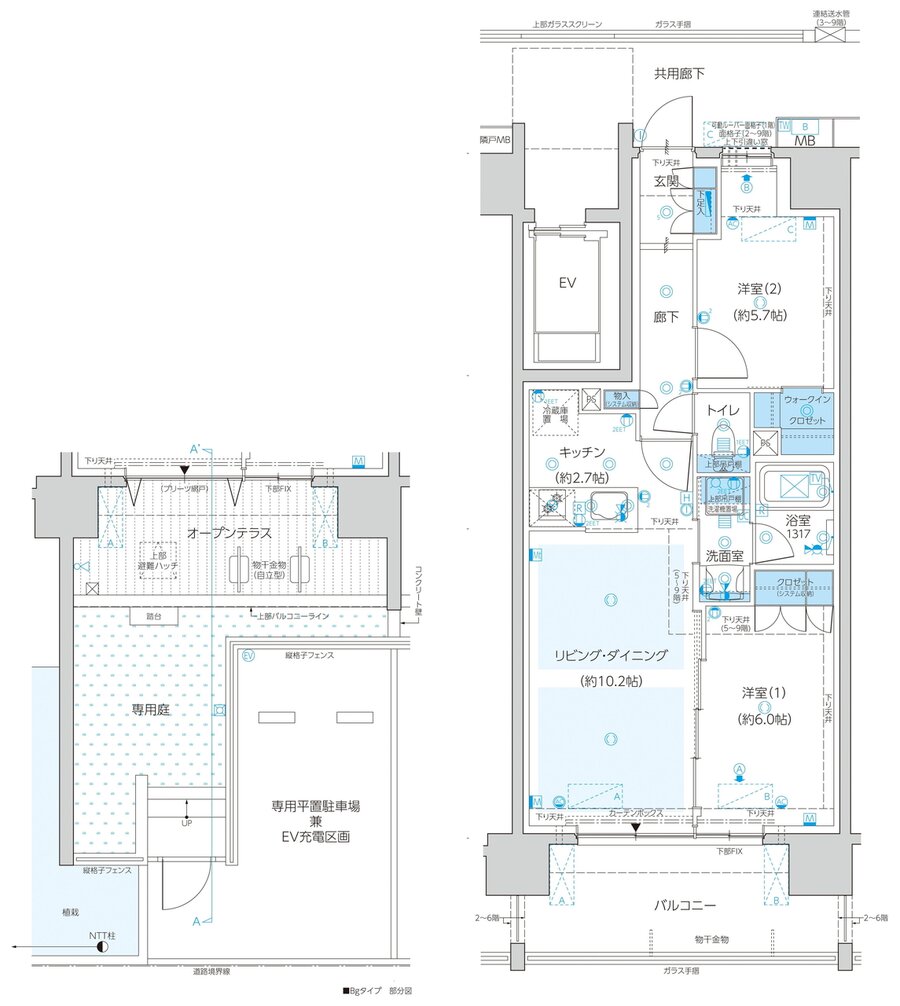 レーベン八乙女中央BLAS 間取り Bg type