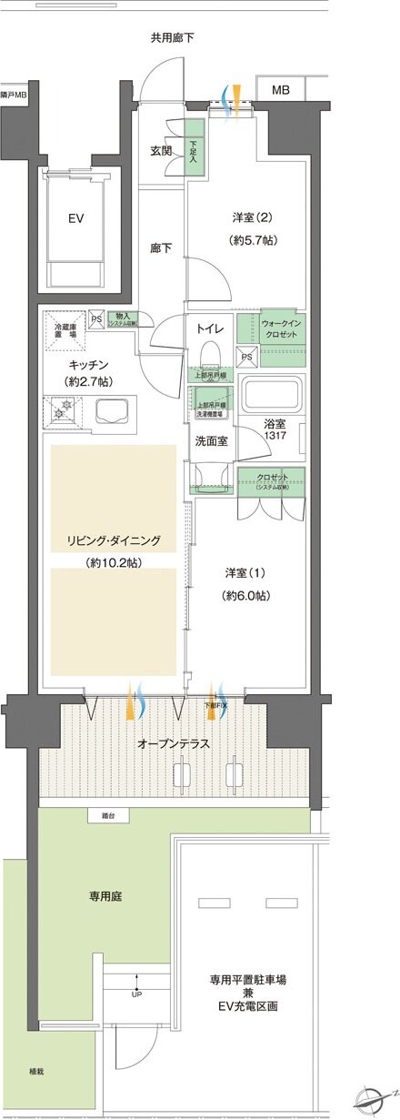 レーベン八乙女中央BLAS 間取り Bg type