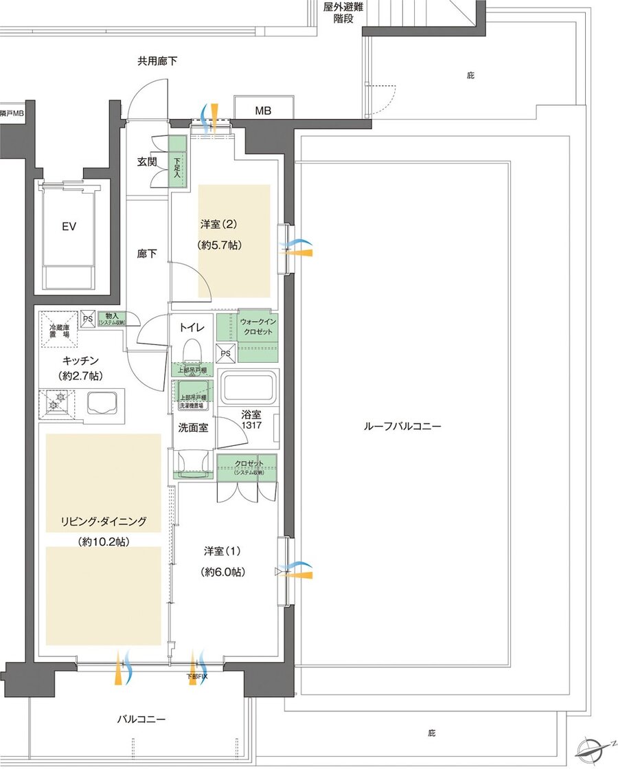 レーベン八乙女中央BLAS 間取り Br type