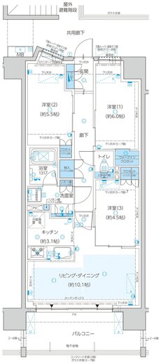 レーベン八乙女中央BLAS 間取り D type
