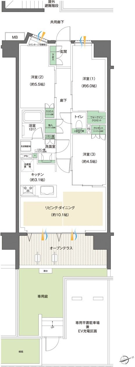 レーベン八乙女中央BLAS 間取り Dg type