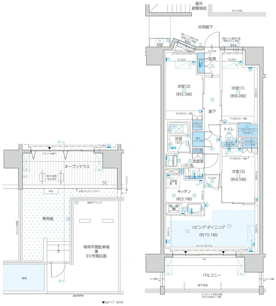 レーベン八乙女中央BLAS 間取り Dg type