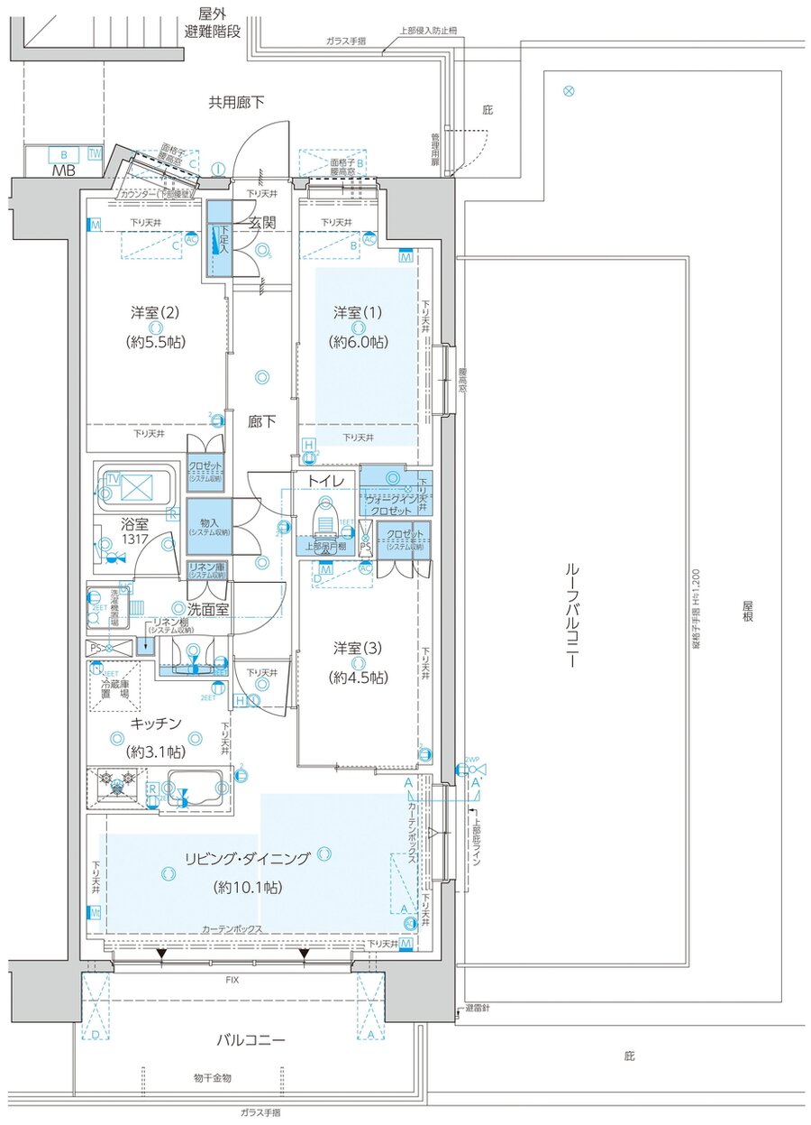 レーベン八乙女中央BLAS 間取り Dr type