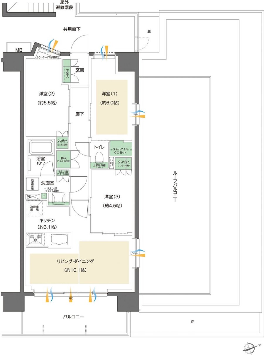 レーベン八乙女中央BLAS 間取り Dr type