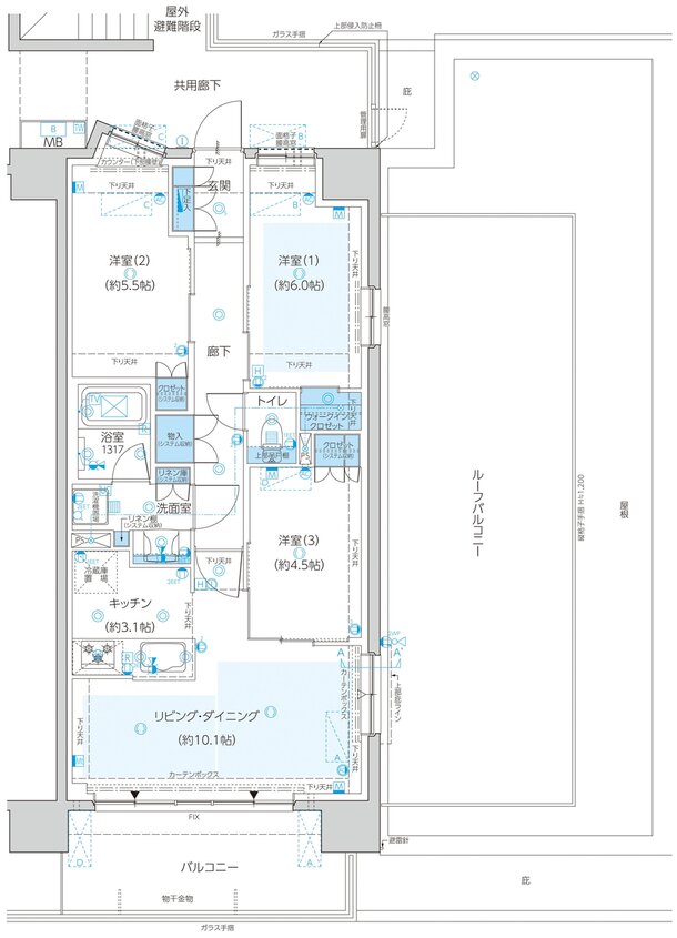 レーベン八乙女中央BLAS 間取り Dr type