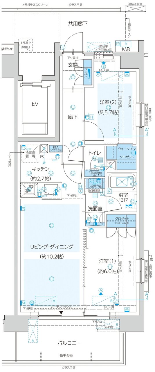 レーベン八乙女中央BLAS 間取り F type