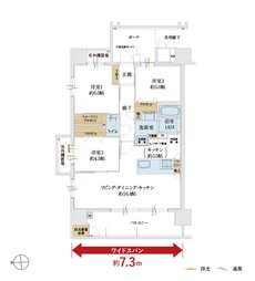 サンメゾン姪浜 間取り A type