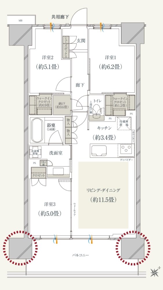 ソライエ若葉レジデンスプレミア 間取り I2 TYPE